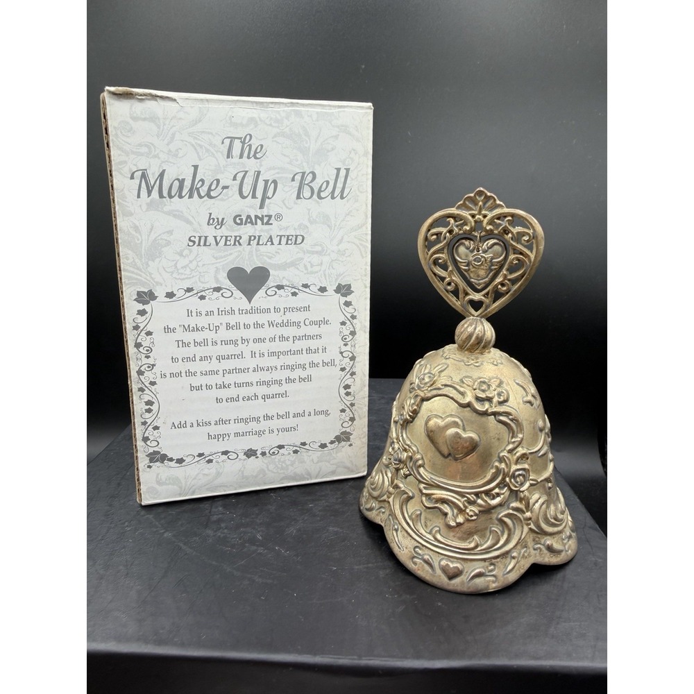🔔💄 Ganz Silver Plated "The Make-Up Bell" 💄🔔 Vanity Collectible Beauty Desk